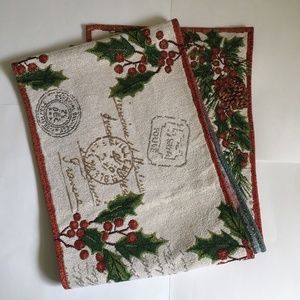 Tapestry Christmas table runner.